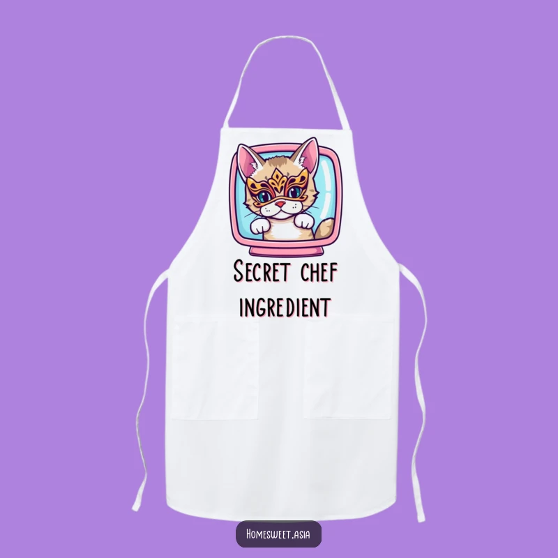 Chic Funny Cat Mask Apron: Cook with Mysterious and Hilarious Style