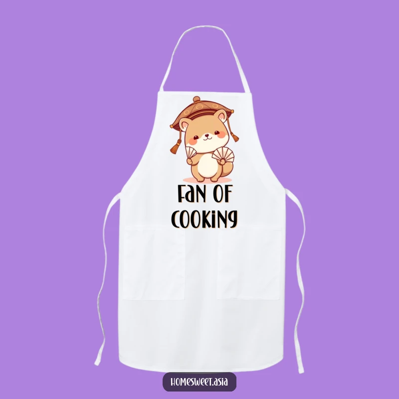 Funny Asian Hat Animal Fan Apron: Chef's Humor & Kitchen Style