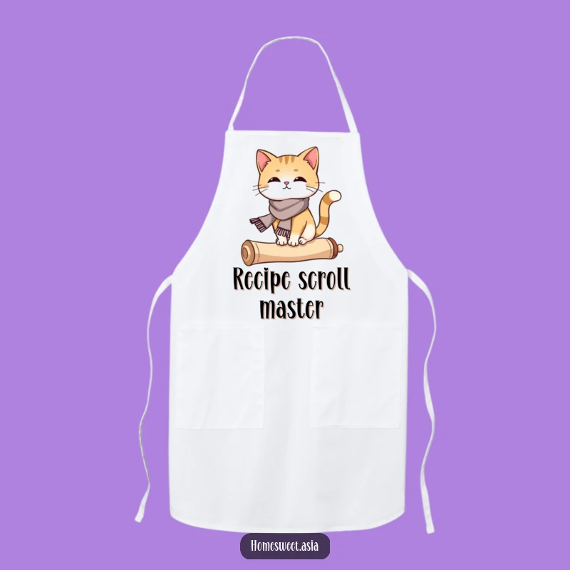 Stylish Funny Cat Scroll Apron: Cook with Sophisticated and Hilarious Flair