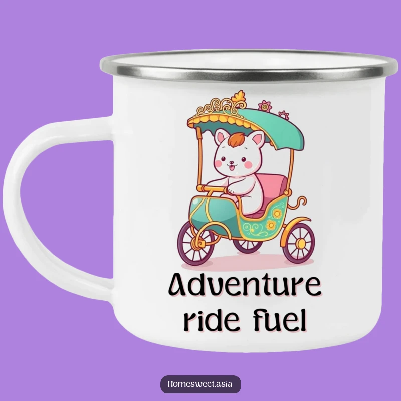Funny Rickshaw Animal Camping Mug: Road Trip Humor & Adventure