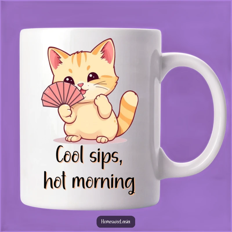 Funny Playful Cat Fan Mug: Cool Vibes and Hilarious Charm for Your Drink