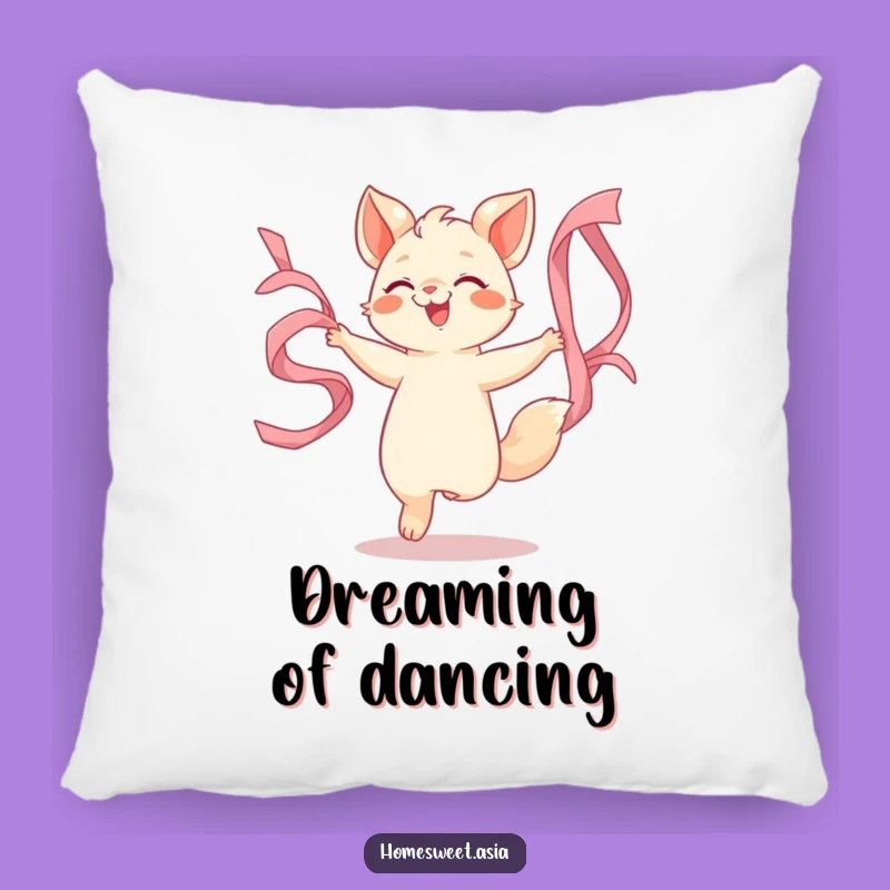 Funny Dancing Animal Ribbon Pillow: Comfy & Colorful Home Accent