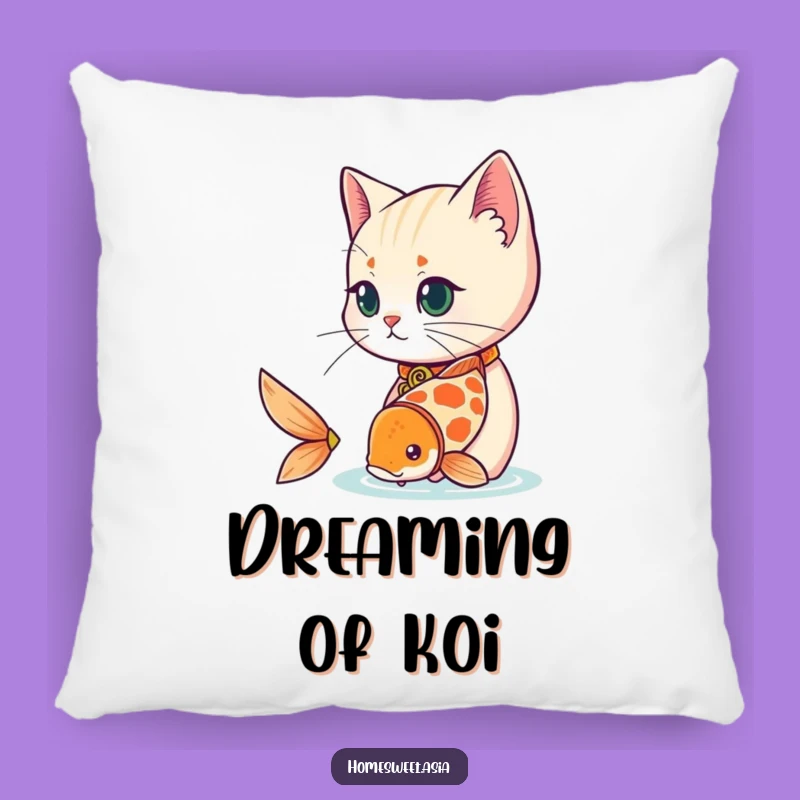 Soft Funny Cat Koi Pillow: Cuddle Up with Serene and Hilarious Comfort