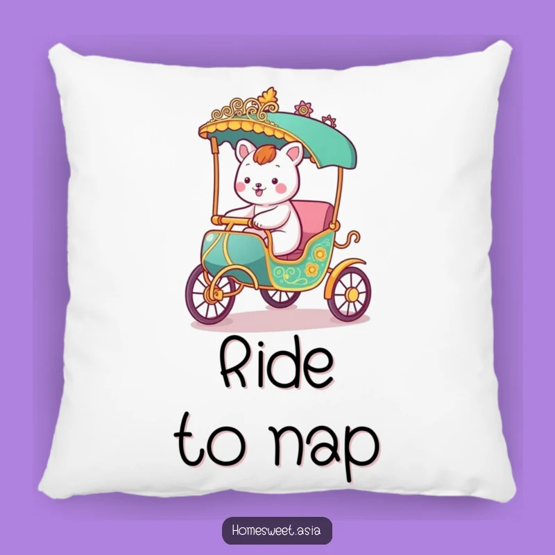 Funny Rickshaw Animal Pillow: Comfy Ride & Cute Home Accent