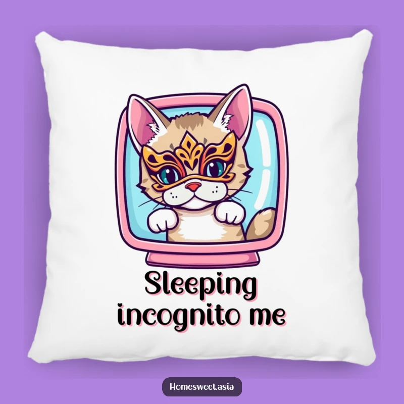 Soft Funny Cat Mask Pillow: Cuddle Up with Mysterious and Hilarious Comfort
