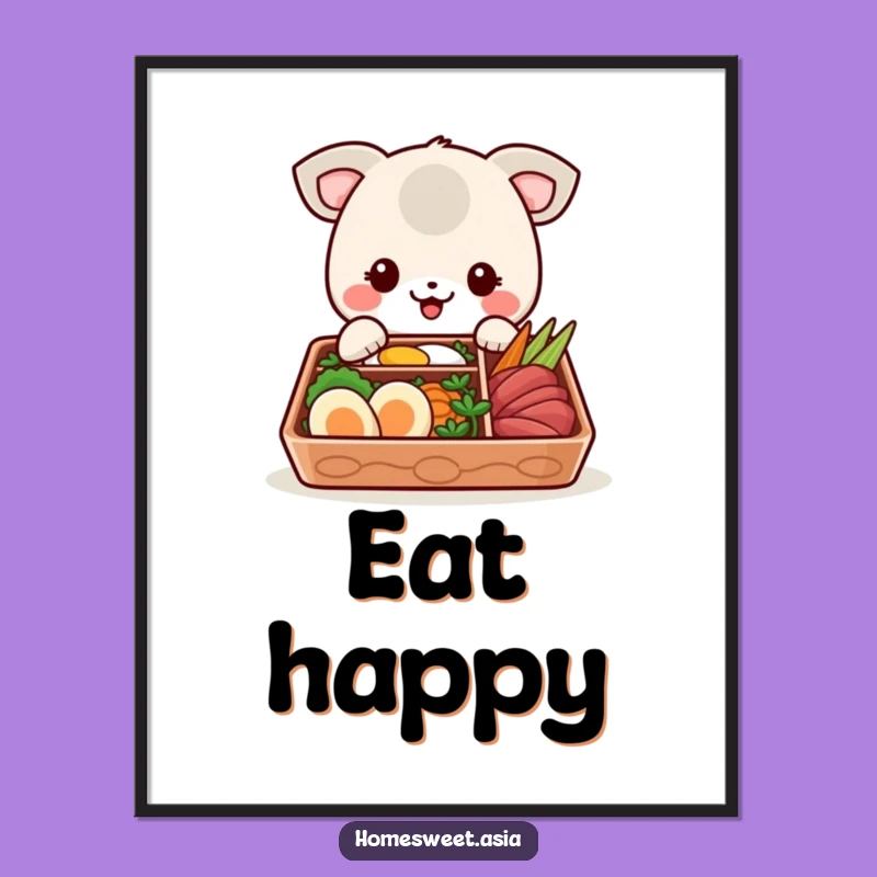 Funny Bento Box Animal Digital Print: Instant Cheerful Decor