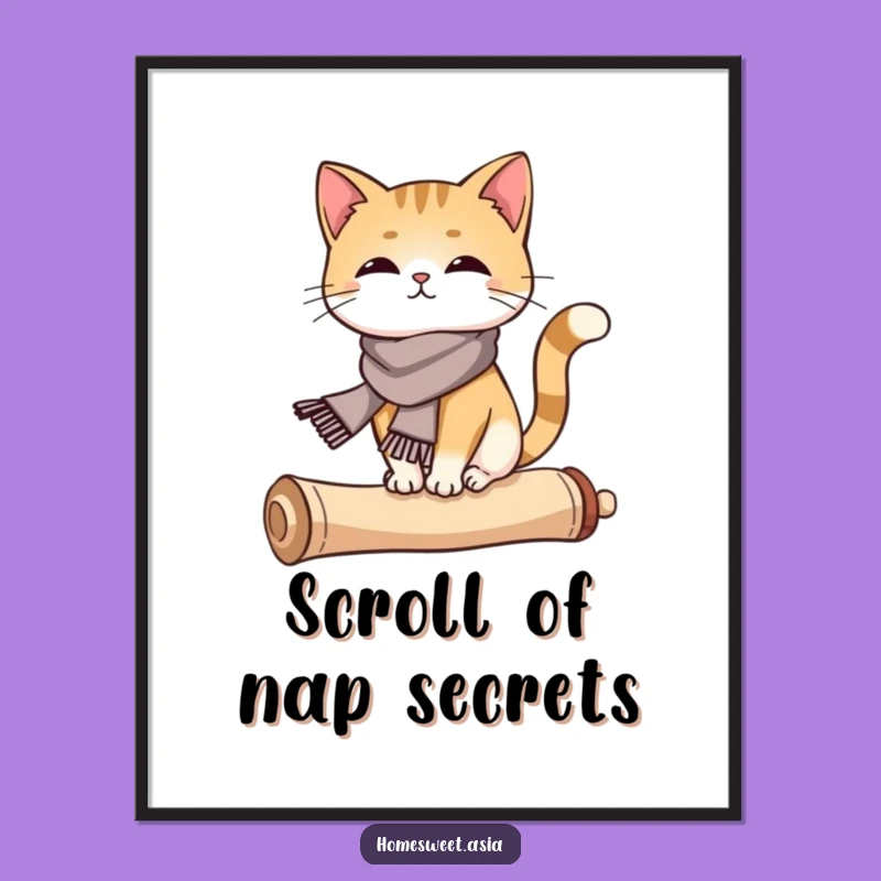 Funny Cat Scroll Digital Art: Bring Sophisticated Humor Home Instantly