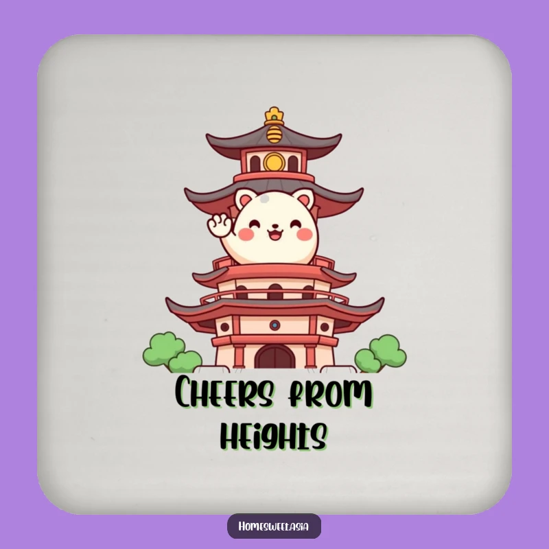 Funny Happy Animal Pagoda Coaster Set: Cultural Greetings, Great Funny Gift