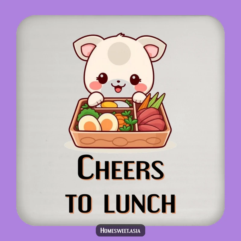 Funny Bento Box Animal Coaster Set: Protect Surface with Foodie Fun