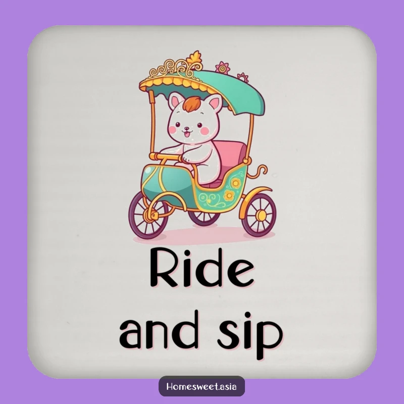 Funny Rickshaw Animal Coaster Set: Protect Surfaces with Travel Fun