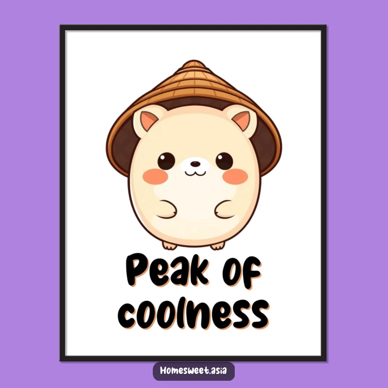 Funny Charming Animal Conical Hat Poster: Cultural Art, Hilarious Funny Gift