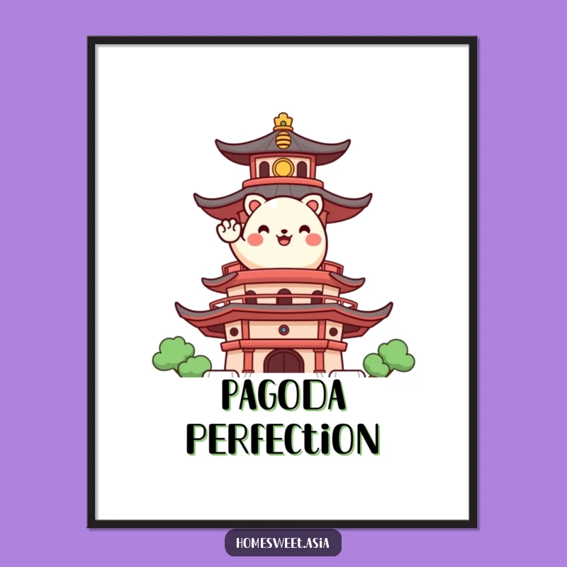 Funny Happy Animal Pagoda Poster: Cultural Art, Hilarious Funny Gift