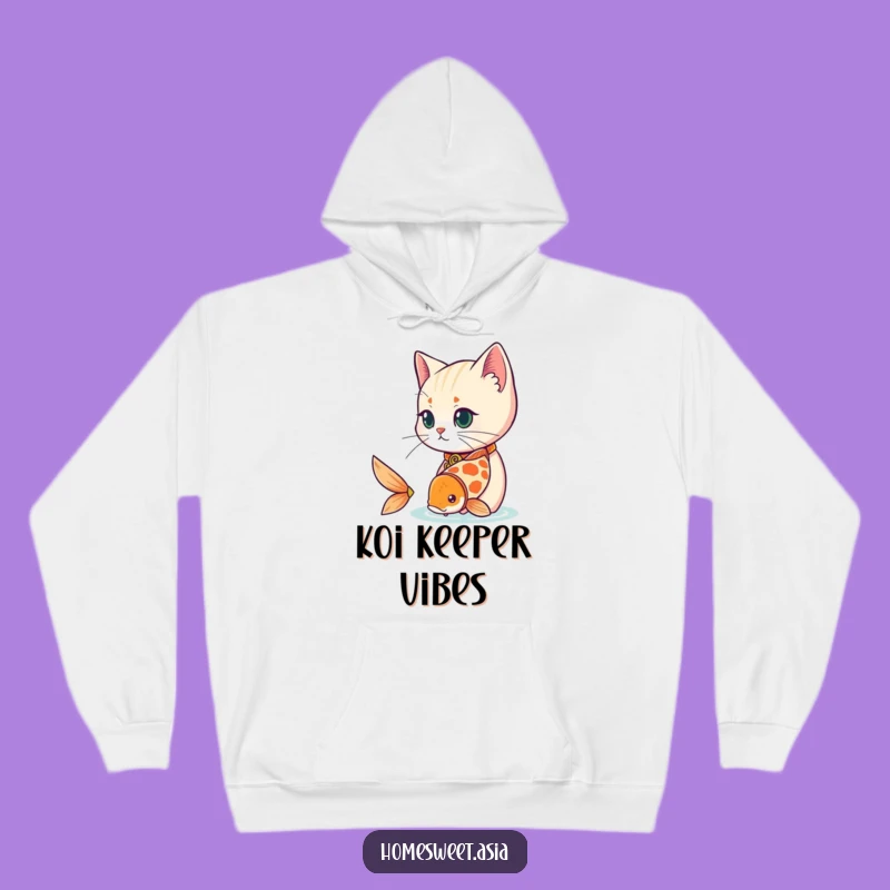Cozy Funny Cat Koi Hoodie: Embrace Warmth and Serene Humor