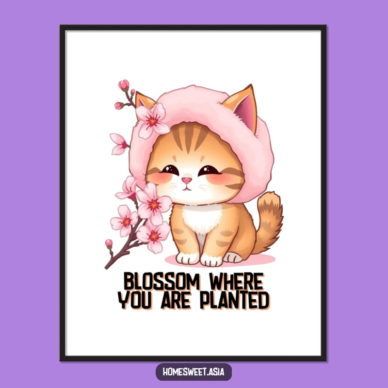 Free Printable Wall Art: Funny Cat Hat Design, Whimsical Downloadable Decor