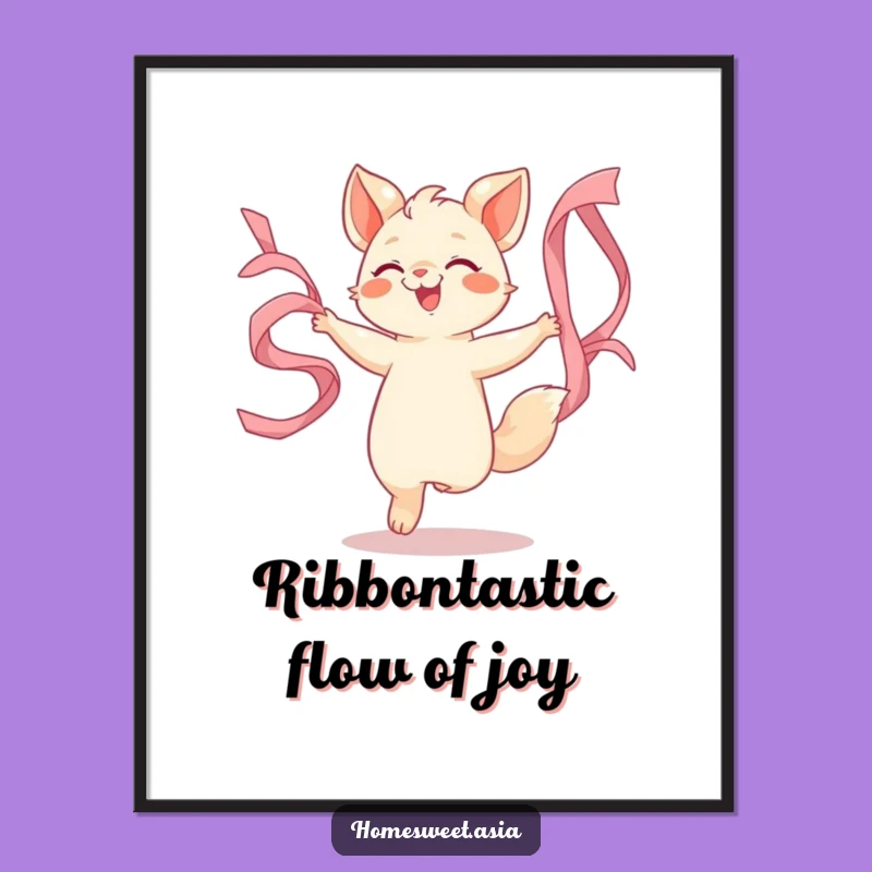 Artistic Free Printable Wall Art: Dancing Animal Ribbons Downloadable Decor