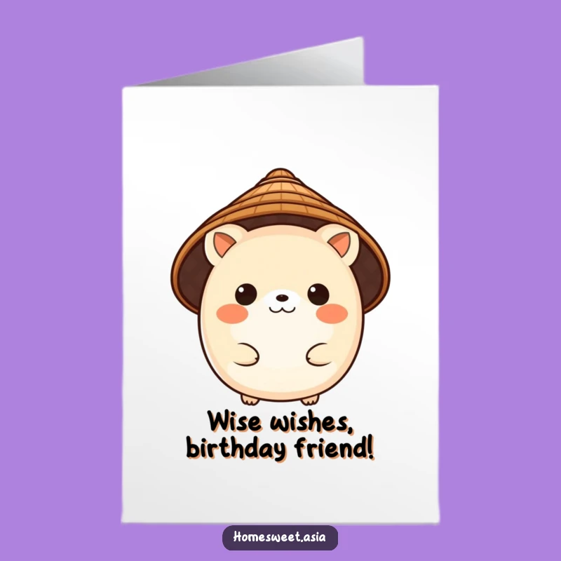 Free Printable Birthday Card: Charming Animal in Conical Hat, Cultured Downloadable Gift