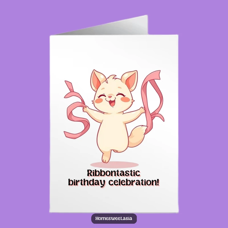 Fabulous Free Printable Birthday Card: Dancing Animal Ribbons Downloadable Gift