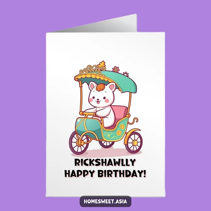 Joyful Free Printable Birthday Card: Animal Rickshaw Ride Downloadable Gift