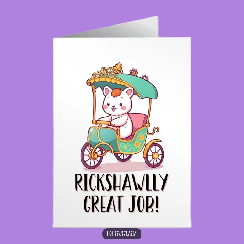 Wheely Fun Free Printable Congrats Card: Animal Rickshaw Ride Downloadable