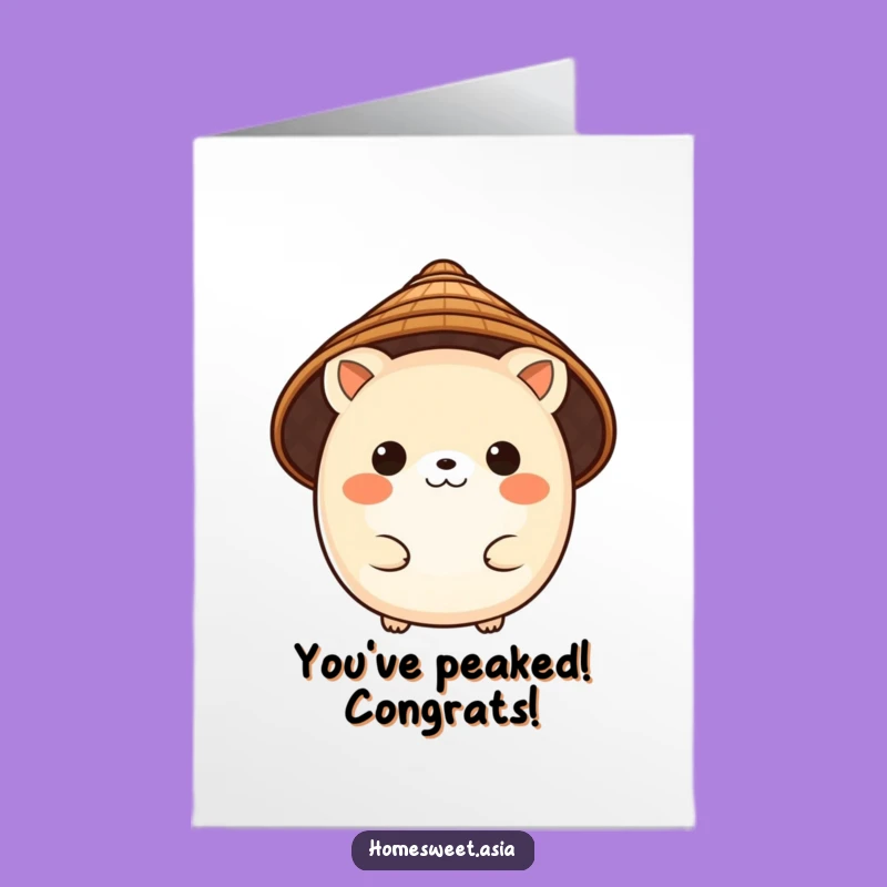 Free Printable Congrats Card: Charming Animal in Conical Hat, Classy Downloadable Gift