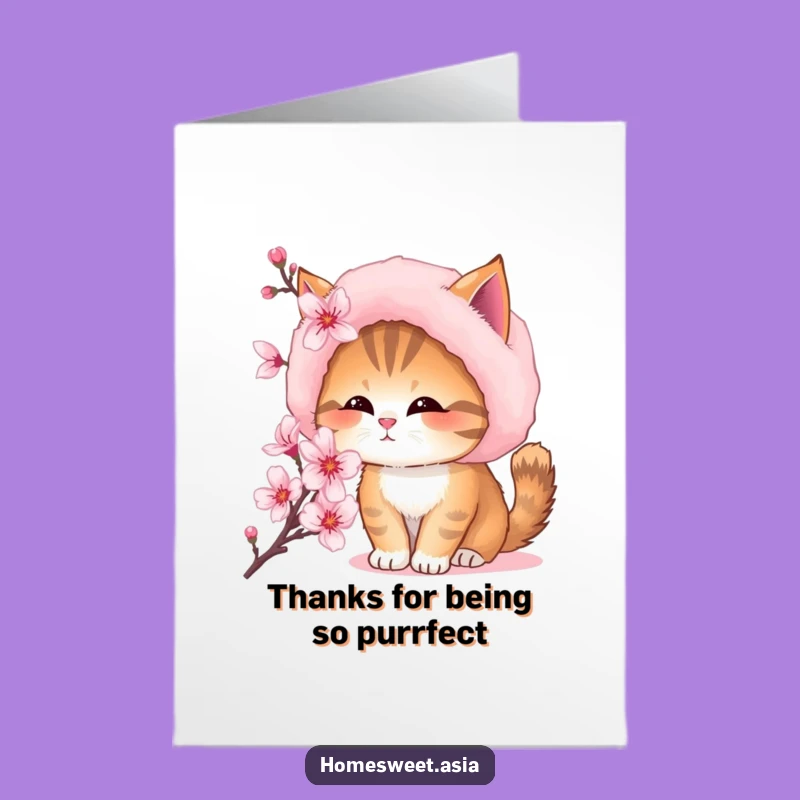 Free Printable Thank You Card: Adorable Cat Hat, Heartfelt Downloadable Gift