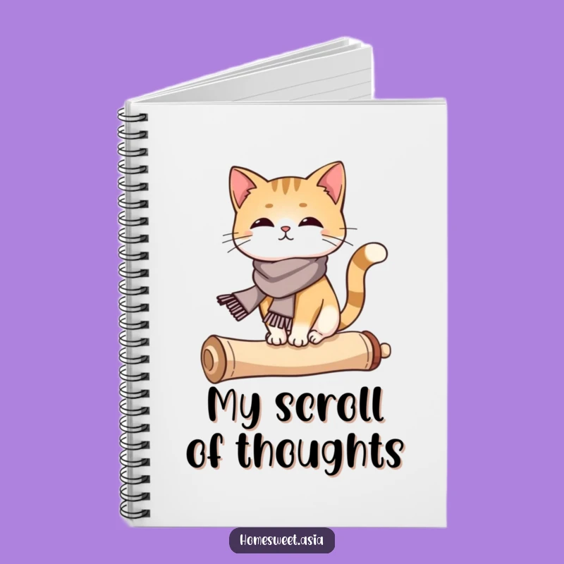 Elegant Funny Cat Scroll Notebook: Jot Down Ideas with Sophisticated Humor