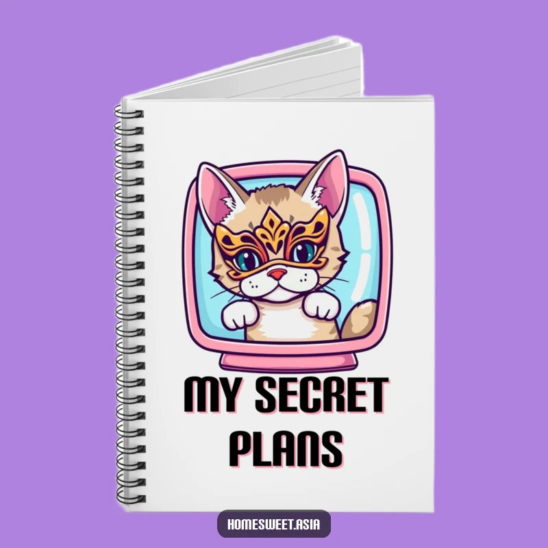 Intriguing Funny Cat Mask Notebook: Jot Down Secrets with Playful Humor