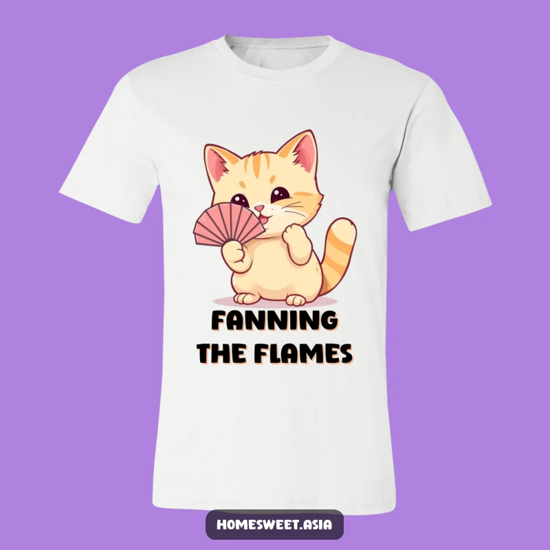 Funny Cooling Cat Fan T-Shirt: Stay Cool and Hilarious All Day Long