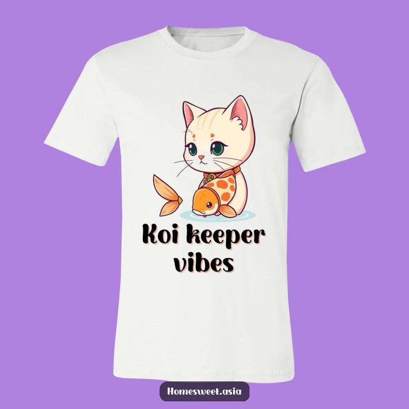 Funny Elegant Cat Koi T-Shirt: Stylish Observation and Hilarious Charm