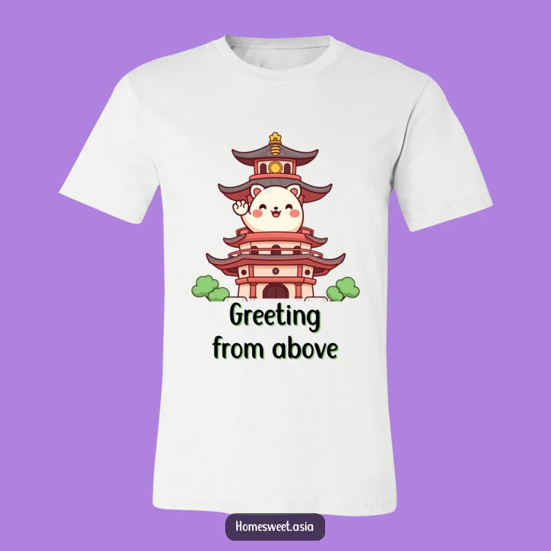 Funny Happy Animal Pagoda T-Shirt: Cultural Greeting Tee, Best Funny Gift Idea