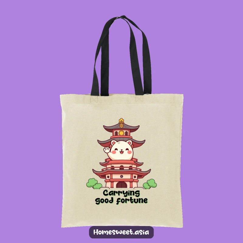 Funny Happy Animal Pagoda Tote Bag: Cultural Carry-All, Ideal Funny Gift