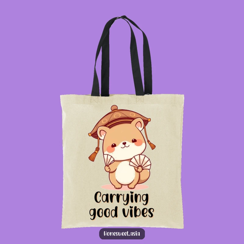 Funny Asian Hat Animal Fan Tote Bag: Chic & Humorous Carry-All