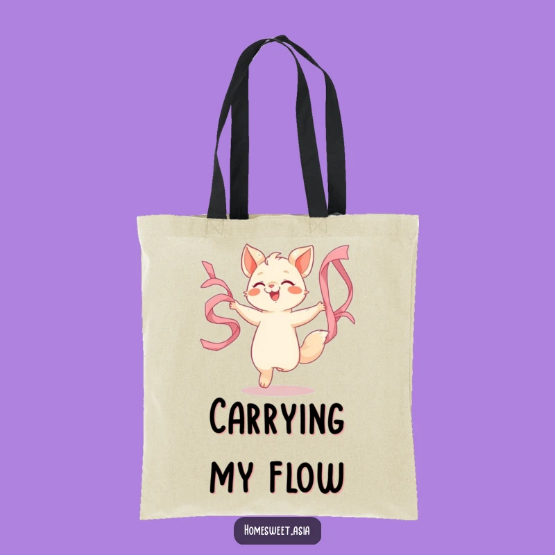 Funny Dancing Animal Ribbon Tote Bag: Carry Your Art & Style