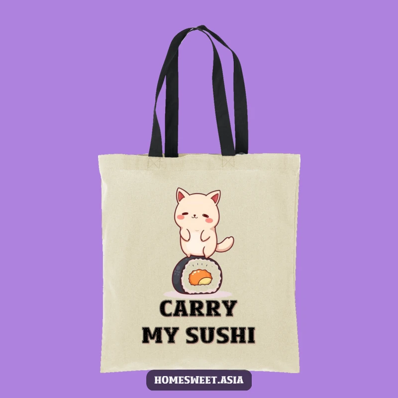 Funny Graceful Sushi Animal Tote Bag - Eco-Friendly Humorous Shopping